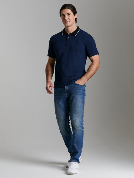 Рубашка Поло мужская 65M-RR-1356 (синий) /RED-N-ROCK'S