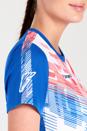 W14270FF-IW202 Футболка короткий рукав женская (голубой/белый)