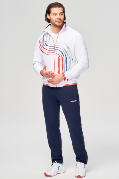 M05320P-FF232 Костюм спортивный мужской (белый/синий)