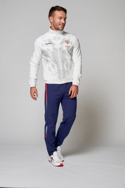 M05321G-FF202 Костюм спортивный мужской (белый/синий)