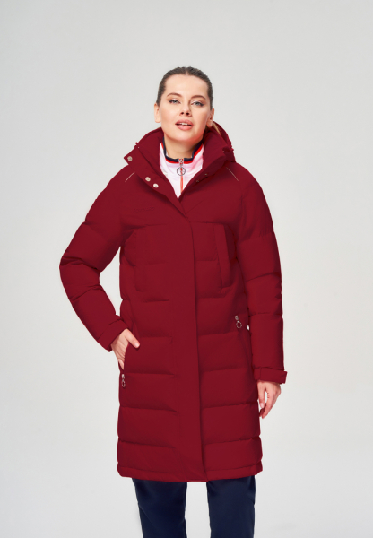 W08134P-FF242R Куртка пуховая женская (бордовый/бордовый)