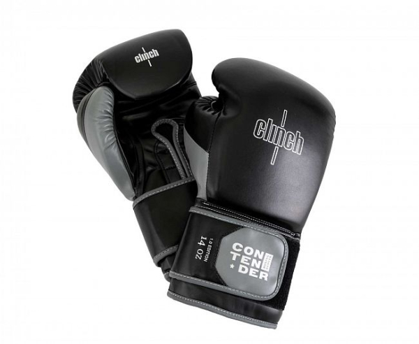 Перчатки боксёрские Clinch Contender чёрно-серые C184