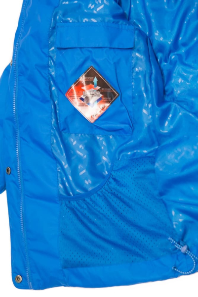 Пуховик женский (голубой/красный) /W08131G-FF172