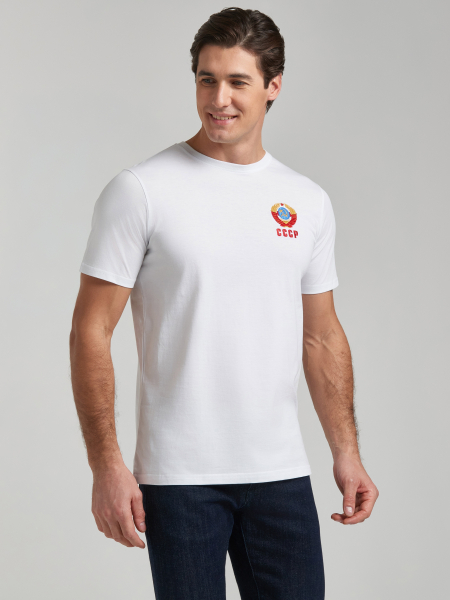 Футболка мужская ГЕРБ (СССР) 66M-RR-1590/1 (белый) /RED-N-ROCK'S