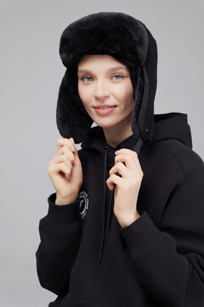 U20340G-BB242 Шапка ушанка (черный/черный)