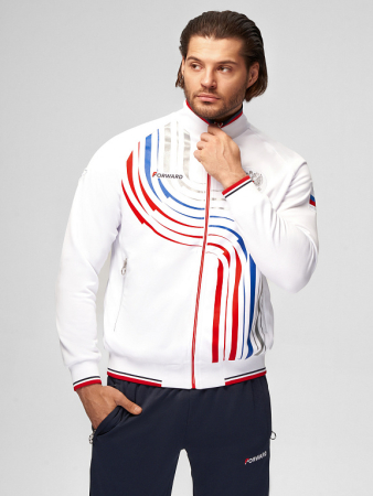 M05320P-FF232R Костюм спортивный мужской (белый/синий)