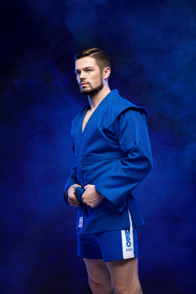 Куртка самбо Крепыш син/Атака