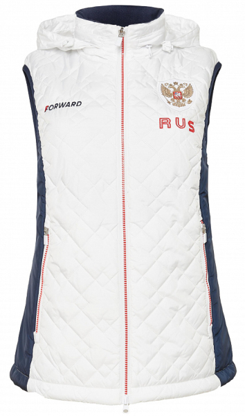W11321G-FF212 Жилет женский (белый/голубой)