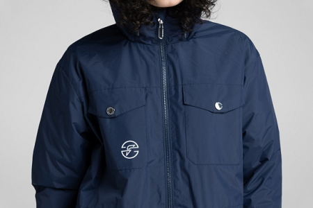 W09110SF-NN241 Куртка ветрозащитная на флисовой подкладке женская (синий/синий)