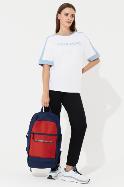 W14250G-WA251 Футболка короткий рукав женская (белый/голубой)