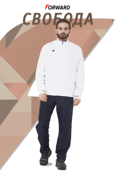 M01310G-WN251 Костюм парадный мужской (белый/синий)