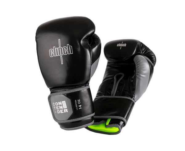Перчатки боксёрские Clinch Contender чёрно-серые C184