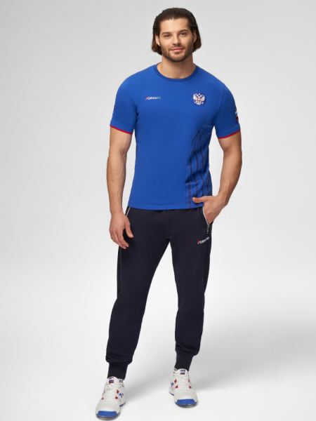 EQ2025F-AA8A Футболка трикотажная (с коротким рукавом мужская) (голубой/голубой)