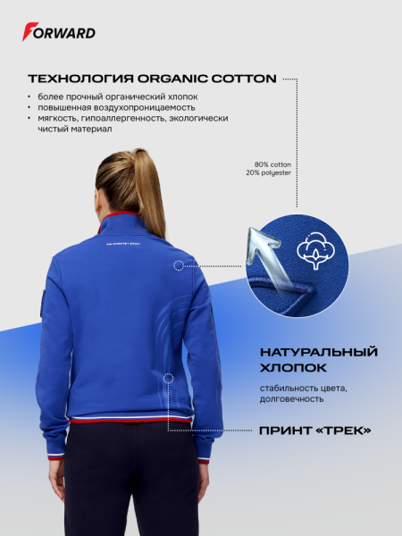 W04330G-FF232 Костюм спортивный (тренировочный женский) (голубой/синий)