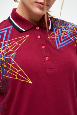 W13210G-СС231 Рубашка поло женская (бордовый/бордовый)