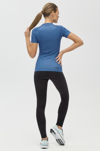 W14211T-II251 Футболка тренировочная с кор. рукавом женская (индиго)