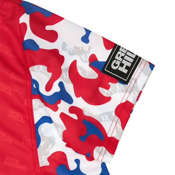 Футболка для кикбоксинга Green Hill Mesh Camo детская красная