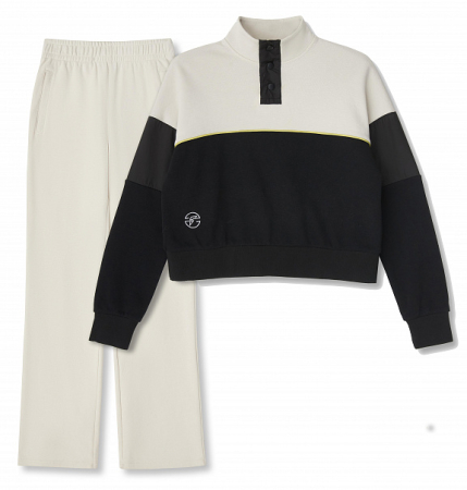 W04320SF-BS241 Костюм тренировочный женский (черный/бежевый)