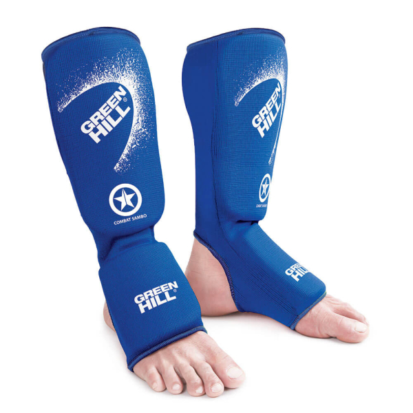 Защита голень-стопа Green Hill COMBAT SAMBO/FIAS approved синяя