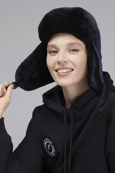 U20340G-NN242 Шапка ушанка (синий/синий)