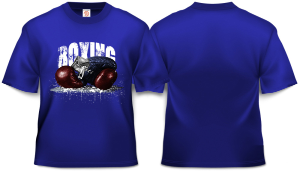 Б-7В Футболка BOXING  (василек). Модель - Б07