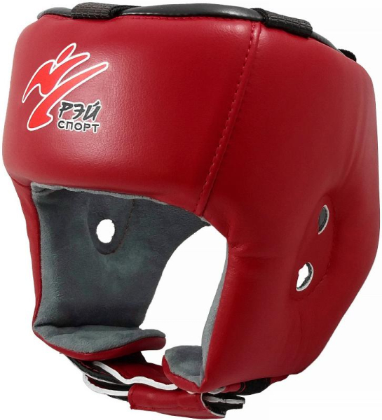 Шлем для единоборств БОЕЦ-1, натуральная кожа (красный)