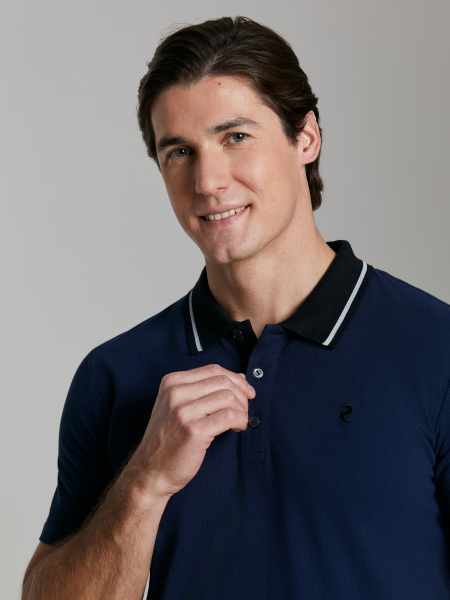 Рубашка Поло мужская 65M-RR-1356 (синий) /RED-N-ROCK'S