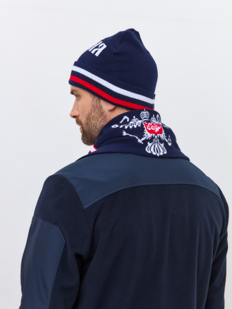 Шарф вязанный РОССИЯ 60M-RT-1848 синий /RUSTEAM