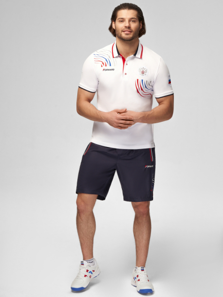 EQ2025F-WW15 Футболка трикотажная (рубашка поло мужская) (белый/белый)