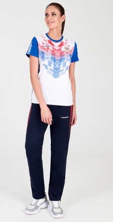 W14270FF-IW202 Футболка короткий рукав женская (голубой/белый)