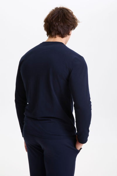 M14110G-NN252 Футболка длинный рукав мужская (синий)