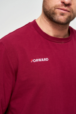 M14110G-CC231 Футболка длинный рукав мужская (бордовый/бордовый)