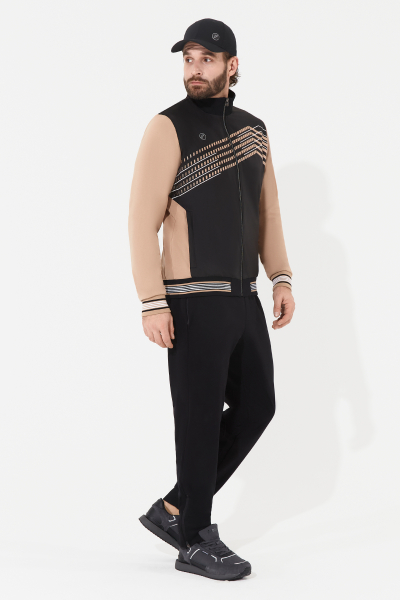 M04350G-DB251 Костюм тренировочный мужской (бежевый/черный)