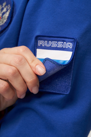 W04330G-FF232 Костюм спортивный (тренировочный женский) (голубой/синий)