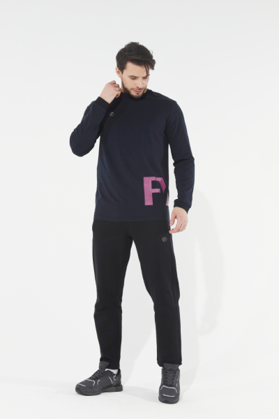 M14120G-NN251 Футболка длинный рукав мужская (синий)