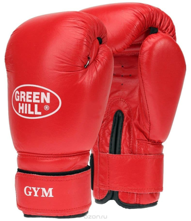 Перчатки боксерские GYM красные/Green Hill 