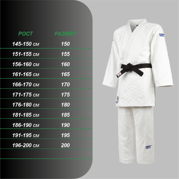 Кимоно дзюдо SUPER IJF JSS-10211EU7 белое /Green Hill