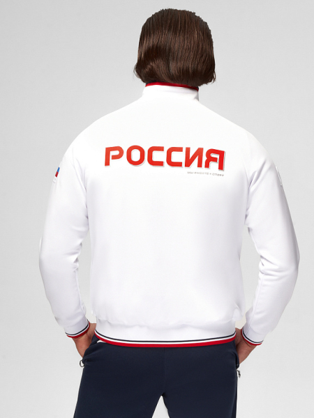 M05320G-FF232 Костюм спортивный мужской (белый/синий)