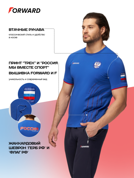 EQ2025F-AA8A Футболка трикотажная (с коротким рукавом мужская) (голубой/голубой)