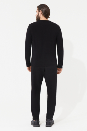 M14110G-BB251 Футболка длинный рукав мужская (черный)