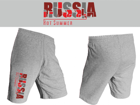 Шорты трикотажные (серый/красный) RUS Hot Summer  / Модель Ш-5 СК