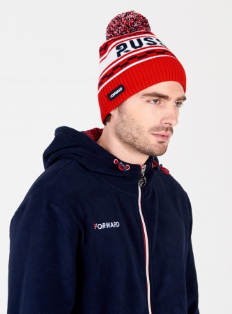 U20430G-RW212 Шапка трикотажная (красный/белый)