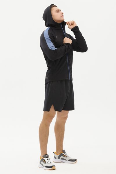 M06121T-BI251 Куртка флисовая мужская (черный/голубой)