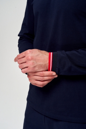 M14110G-NN231 Футболка длинный рукав мужская (синий/синий)