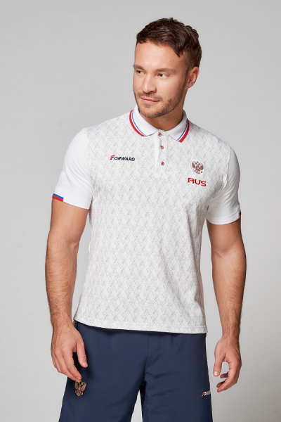 M13231G-FF202 Рубашка поло мужская (белый)