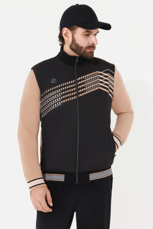 M04350G-DB251 Костюм тренировочный мужской (бежевый/черный)