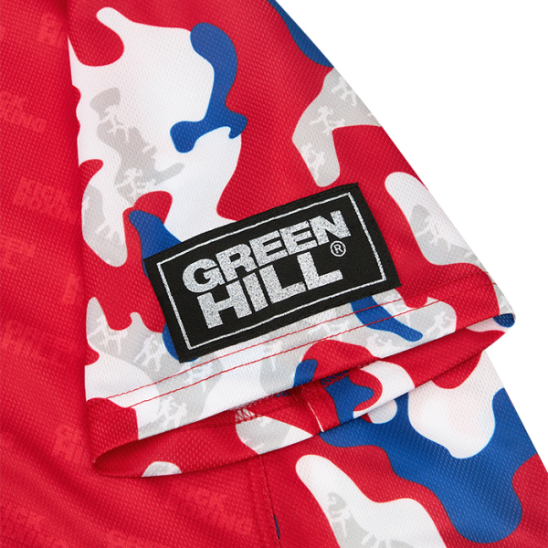 Футболка для кикбоксинга Green Hill Mesh Camo детская красная