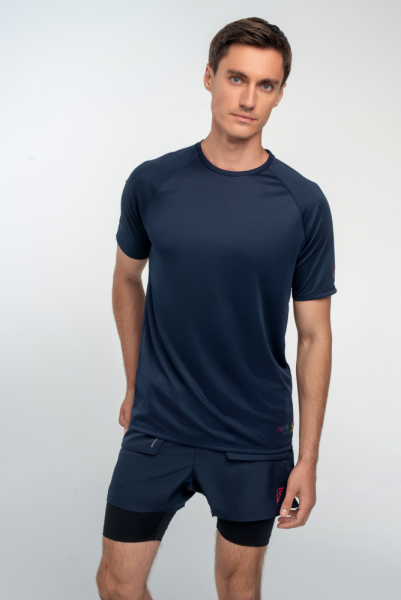 M14260T-NN242 Футболка тренировочная с кор. рукавом мужская (синий/синий)