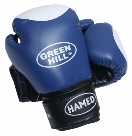 Перчатки боксерские Hamed синие /Green Hill 