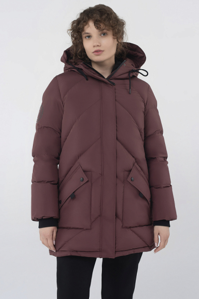 W08512SF-CC242 Куртка пуховая женская (бордовый/бордовый)